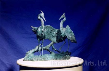 Courting Blue Herons Maquette