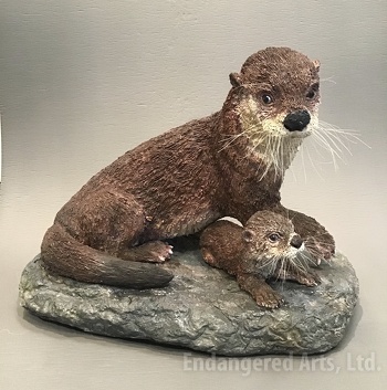 River Otter and Baby